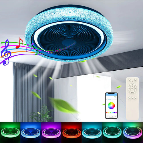 LED Deckenventilator mit Licht – RGB, Dimmbar, Fernbedienung
