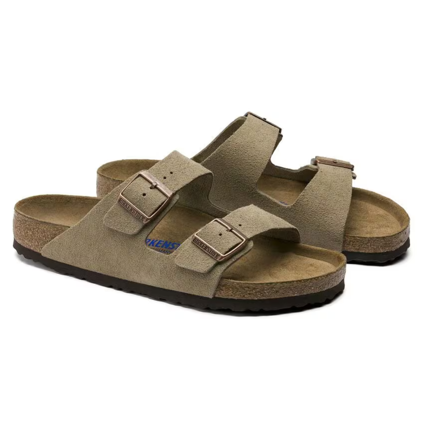 Arizona | Veloursleder Taupe – Bequeme Sandalen mit Weichem, Anatomisch Geformtem Fußbett