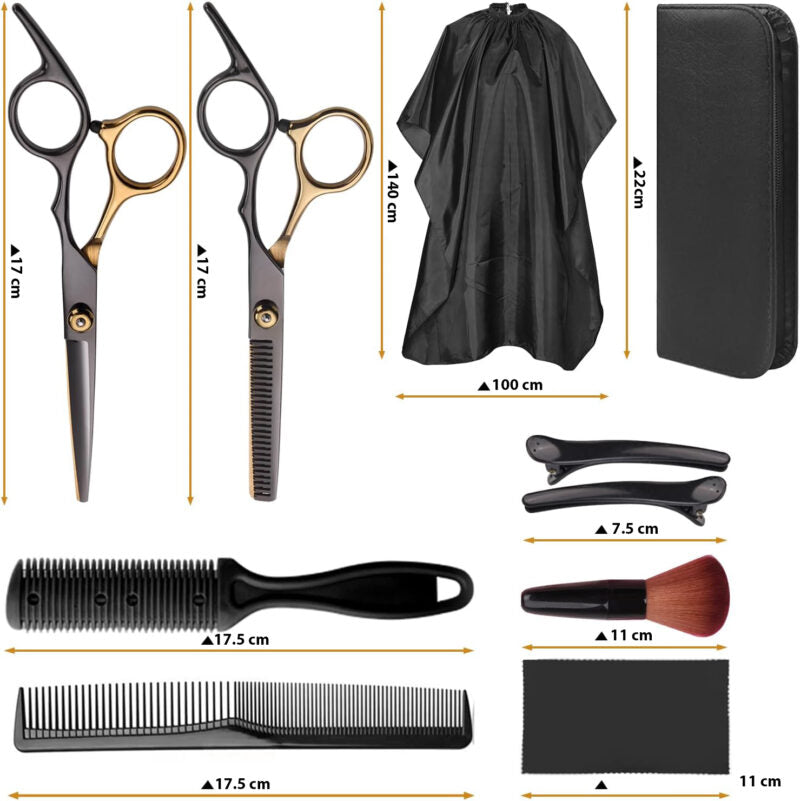 Friseurscheren-Set 10 in 1 für professionelle und Amateur-Haarschnitte