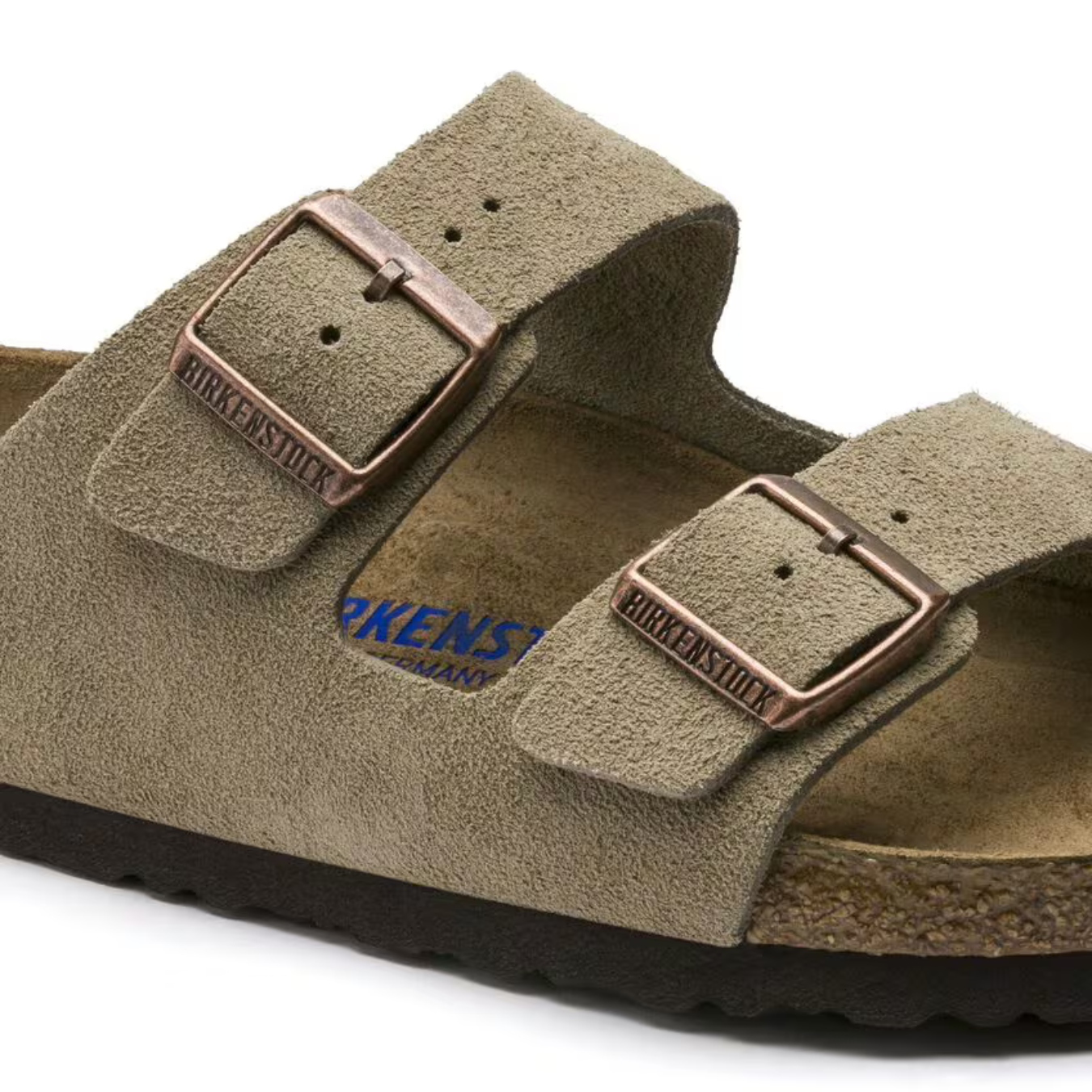 Arizona | Veloursleder Taupe – Bequeme Sandalen mit Weichem, Anatomisch Geformtem Fußbett