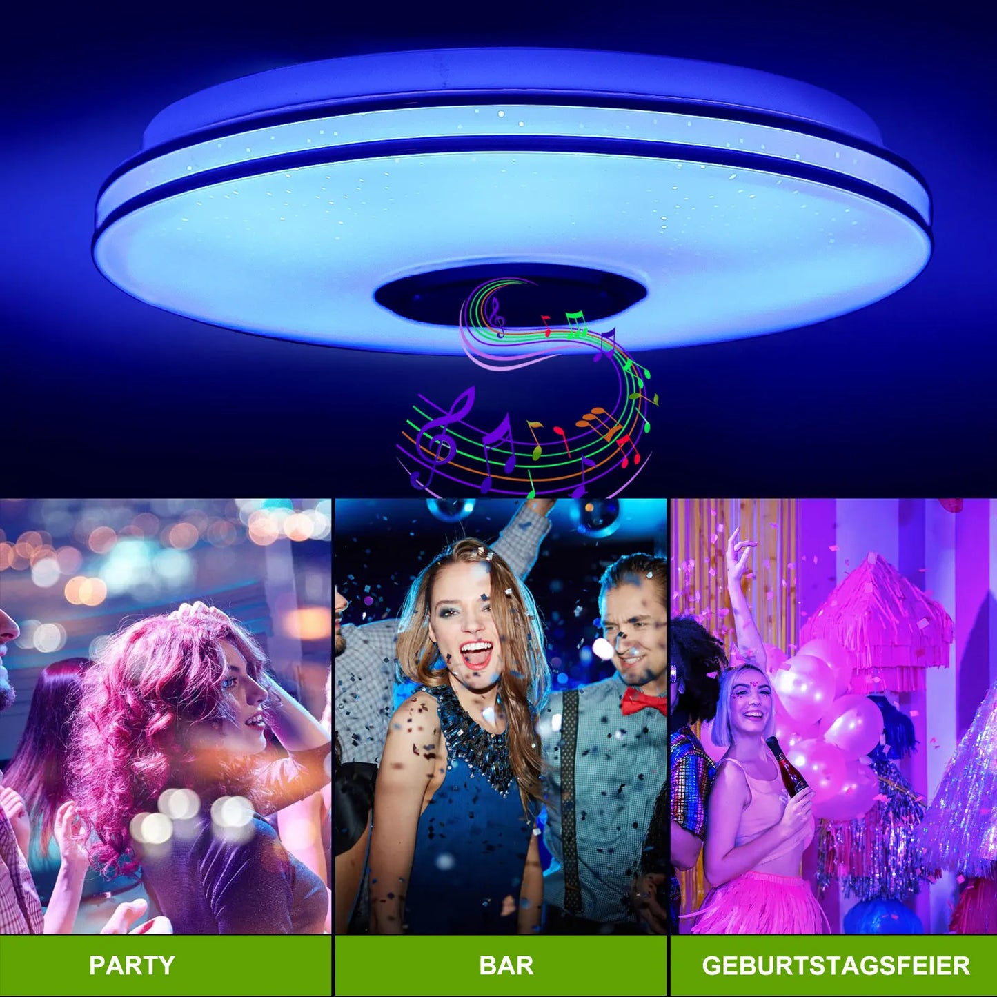 FORHOMY LED Deckenleuchte – RGB, Dimmbar, Bluetooth & APP