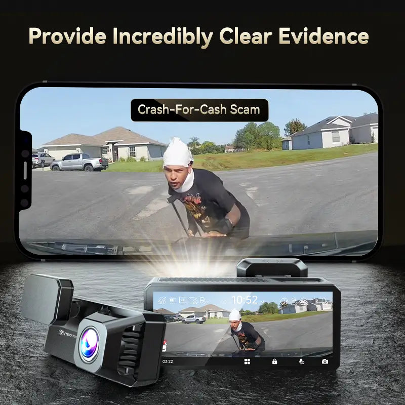F77 Dual 4K Dashcam mit SONY STARVIS 2 IMX678 – Front- und Rückkamera, Sprachsteuerung, 5.8GHz WLAN, Nachtsicht