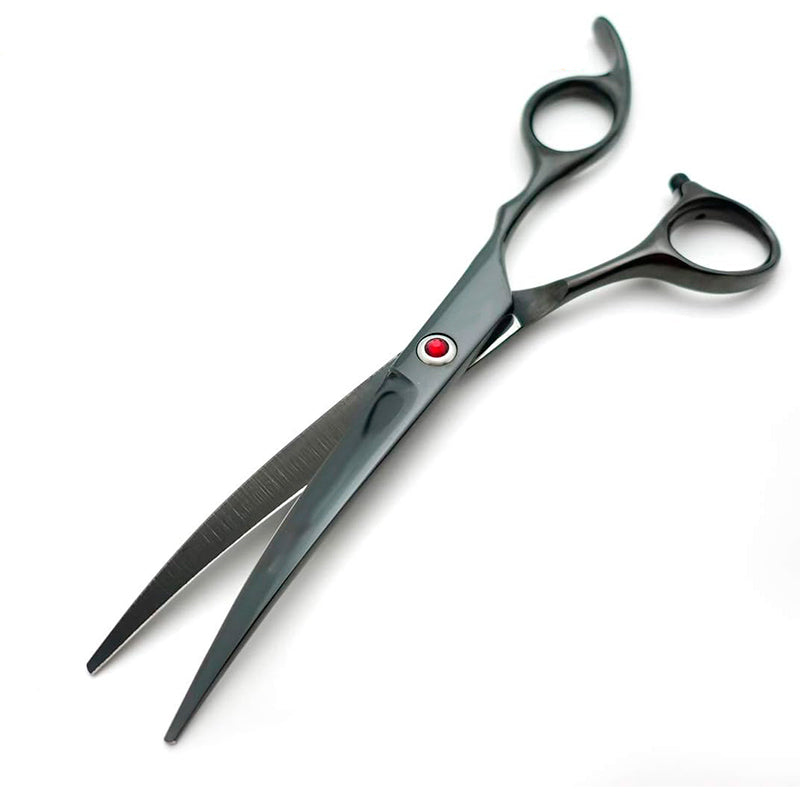 Hundehaarschere Professionelle 7,0 Zoll mit Ausdünnung Schere für die Pflege Curved Haustier Haarschere