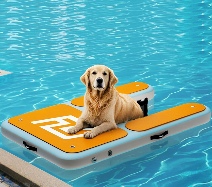 Hunde-Wasserrampe aufblasbar 152×102 cm
