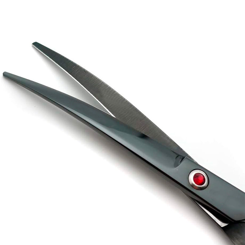 Hundehaarschere Professionelle 7,0 Zoll mit Ausdünnung Schere für die Pflege Curved Haustier Haarschere