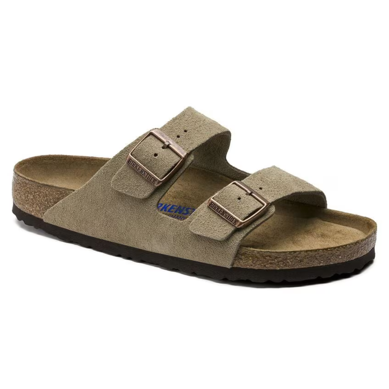 Arizona | Veloursleder Taupe – Bequeme Sandalen mit Weichem, Anatomisch Geformtem Fußbett