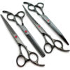 Hundehaarschere Professionelle 7,0 Zoll mit Ausdünnung Schere für die Pflege Curved Haustier Haarschere