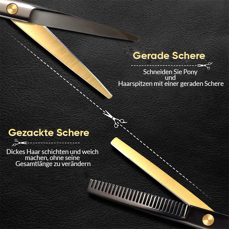Friseurscheren-Set 10 in 1 für professionelle und Amateur-Haarschnitte