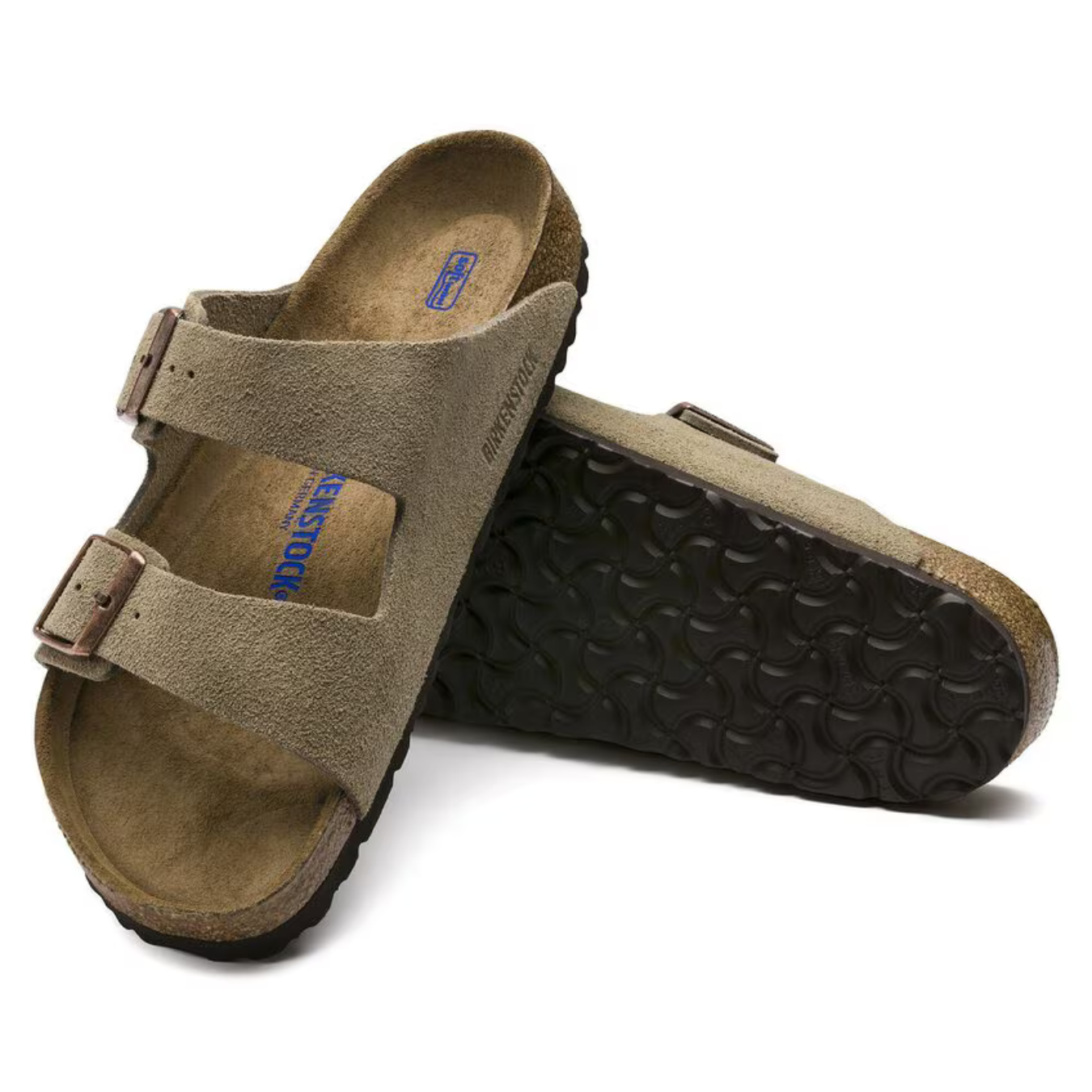 Arizona | Veloursleder Taupe – Bequeme Sandalen mit Weichem, Anatomisch Geformtem Fußbett