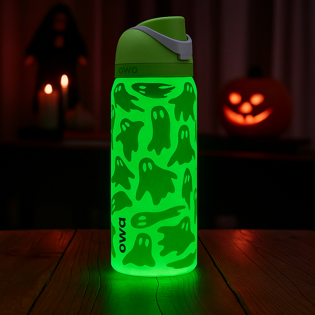 OWA Boo-Ya Glow-in-the-Dark Trinkflasche mit Geister-Motiv – 600ml BPA-frei & Auslaufsicher