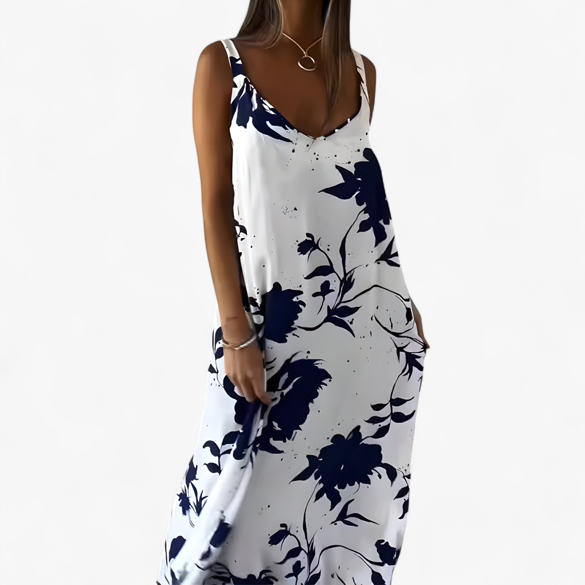 Daniela | Damen Baumwoll Sommerkleid Ärmellos Floral