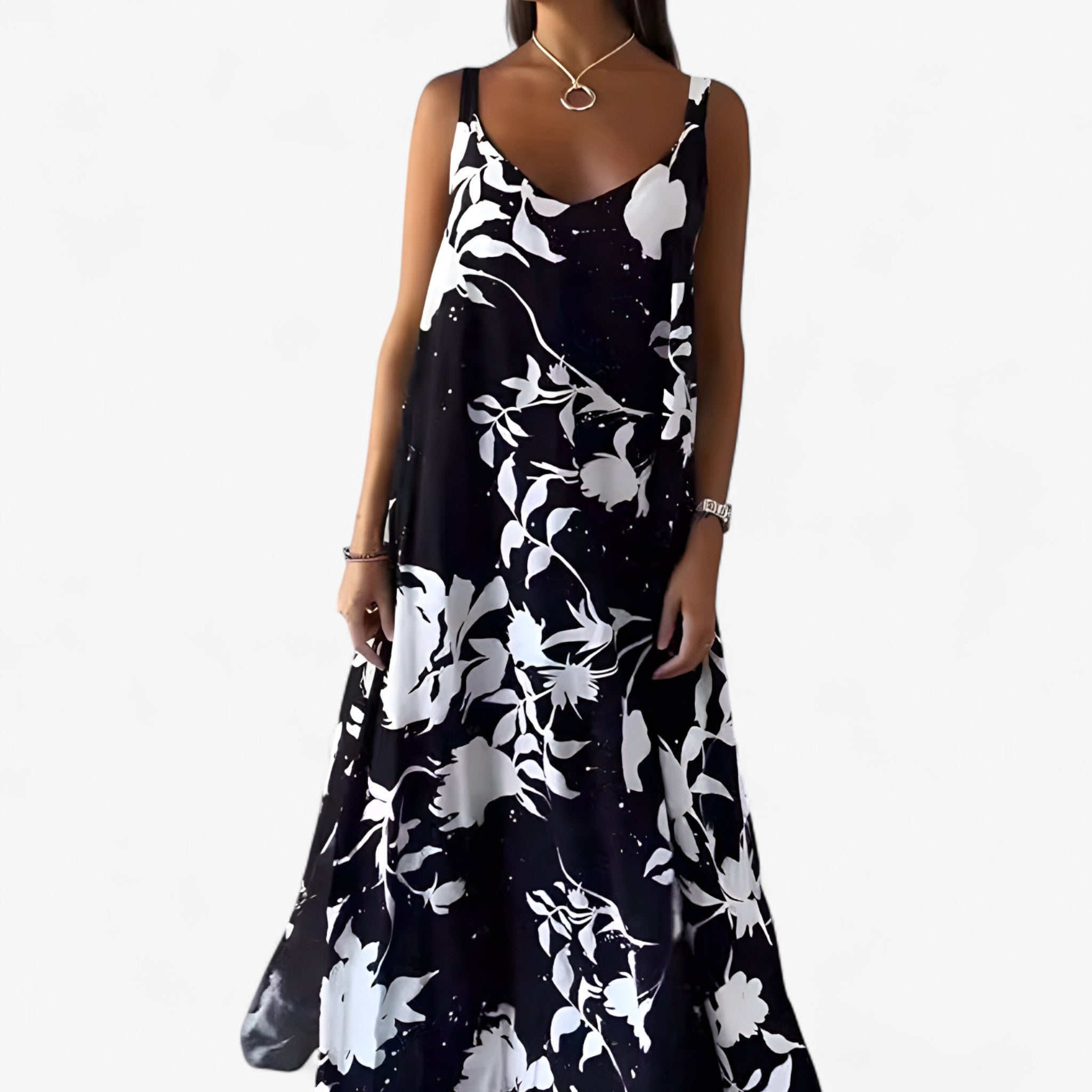 Daniela | Damen Baumwoll Sommerkleid Ärmellos Floral
