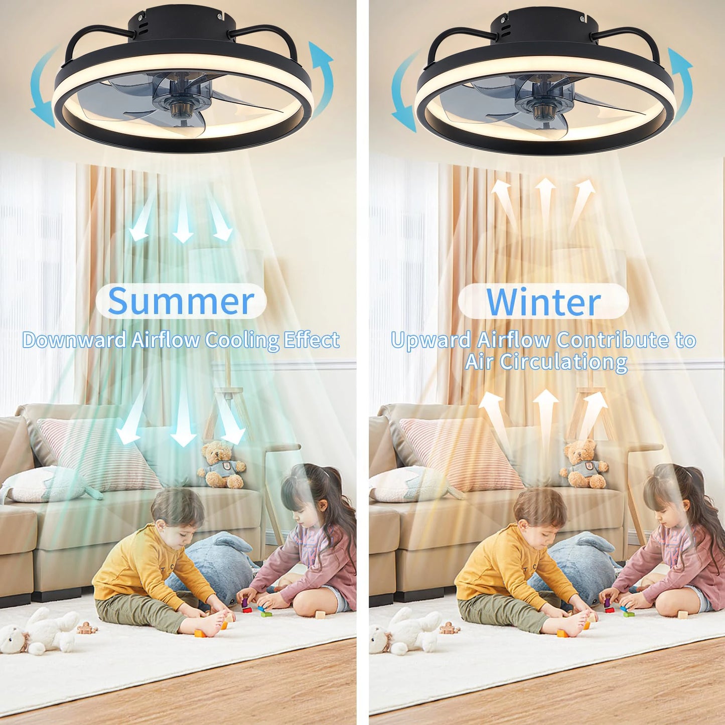 LED Deckenventilator Mit Licht – Fernbedienung, Dimmbar, Schlafzimmer, Wohnzimmer 3