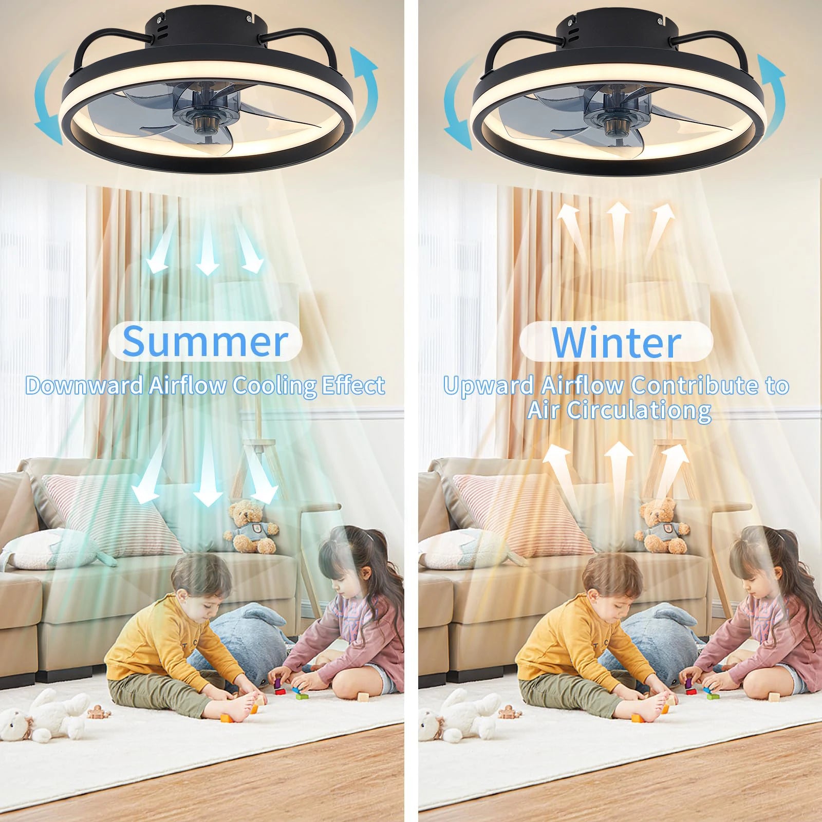 LED Deckenventilator Mit Licht – Fernbedienung, Dimmbar, Schlafzimmer, Wohnzimmer 3