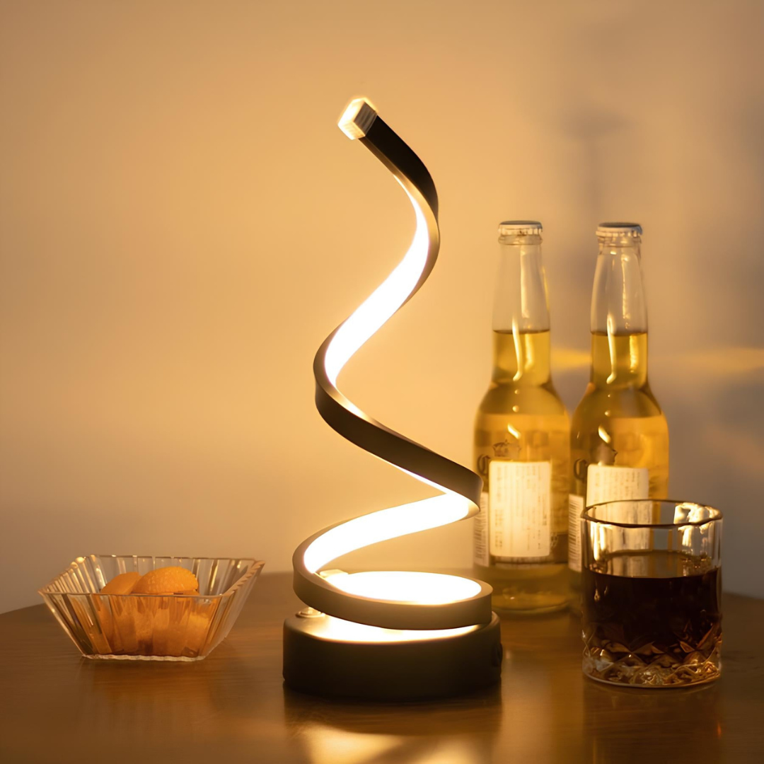 AuraTwist LED Tischlampe dimmbar – Moderne Spiralleuchte mit Touch-Steuerung