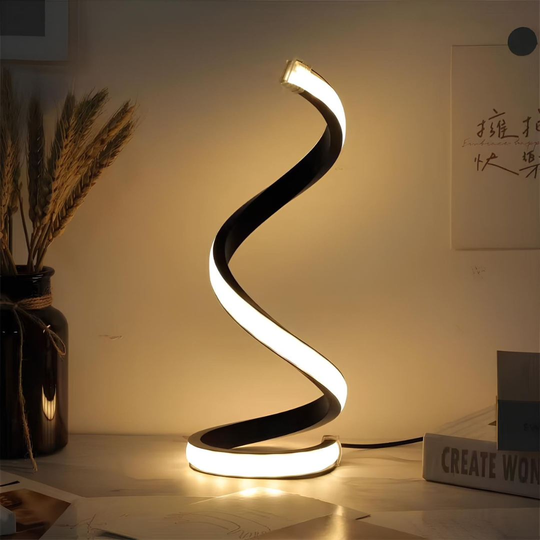AuraTwist LED Tischlampe dimmbar – Moderne Spiralleuchte mit Touch-Steuerung