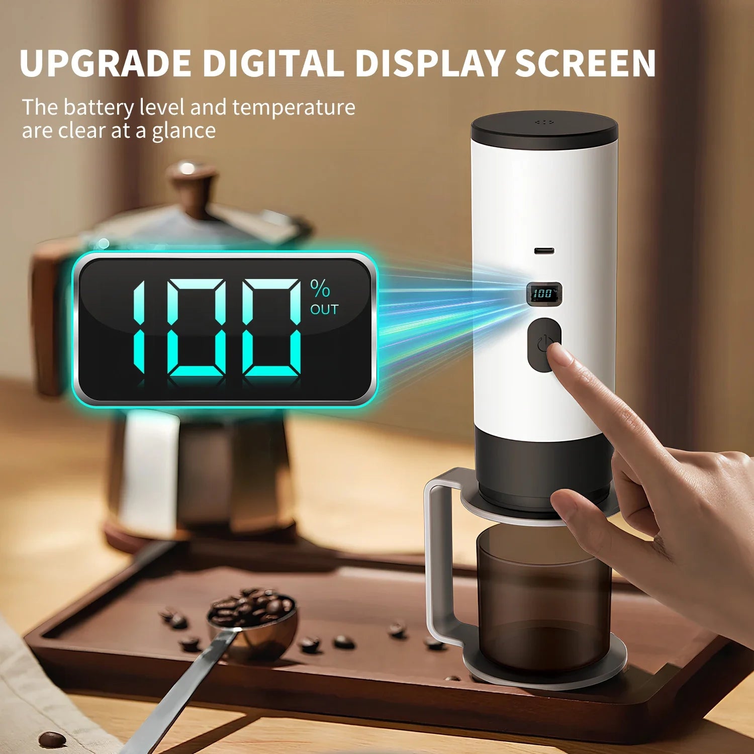 BrewGo™ – 3-in-1 Kabellose Tragbare Espressomaschine, 7800 mAh