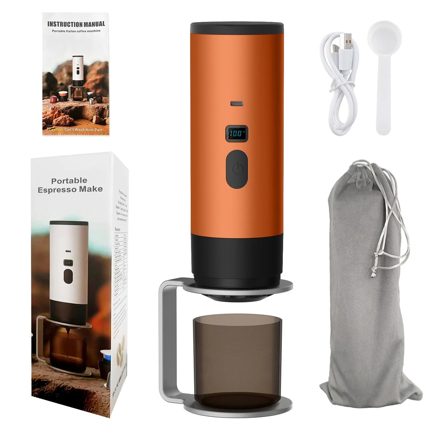 BrewGo™ – 3-in-1 Kabellose Tragbare Espressomaschine, 7800 mAh