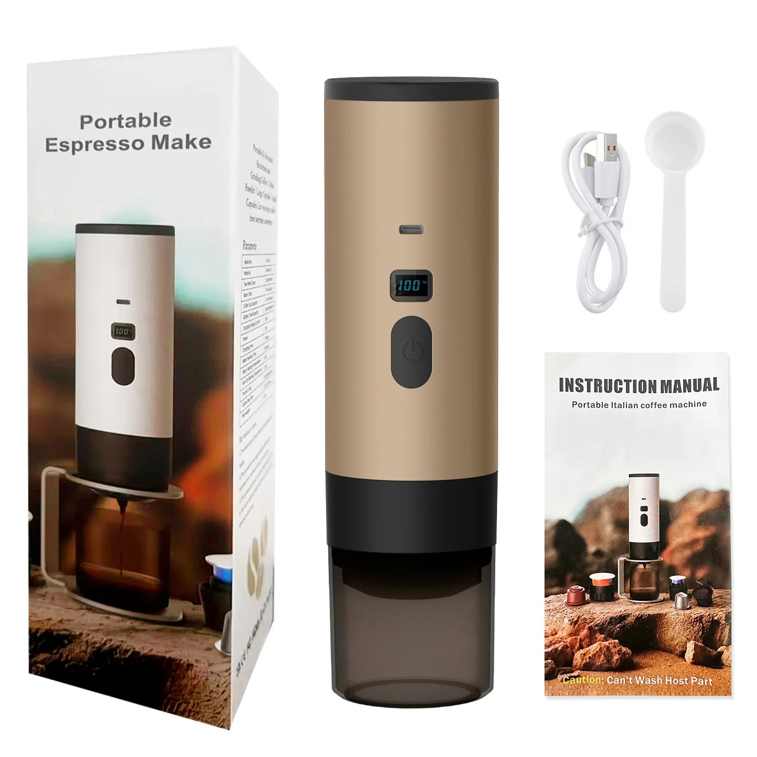 BrewGo™ – 3-in-1 Kabellose Tragbare Espressomaschine, 7800 mAh