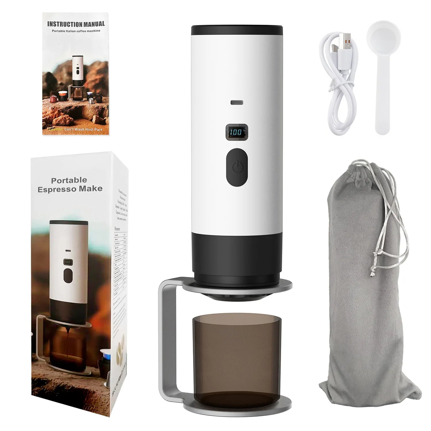 BrewGo™ – 3-in-1 Kabellose Tragbare Espressomaschine, 7800 mAh