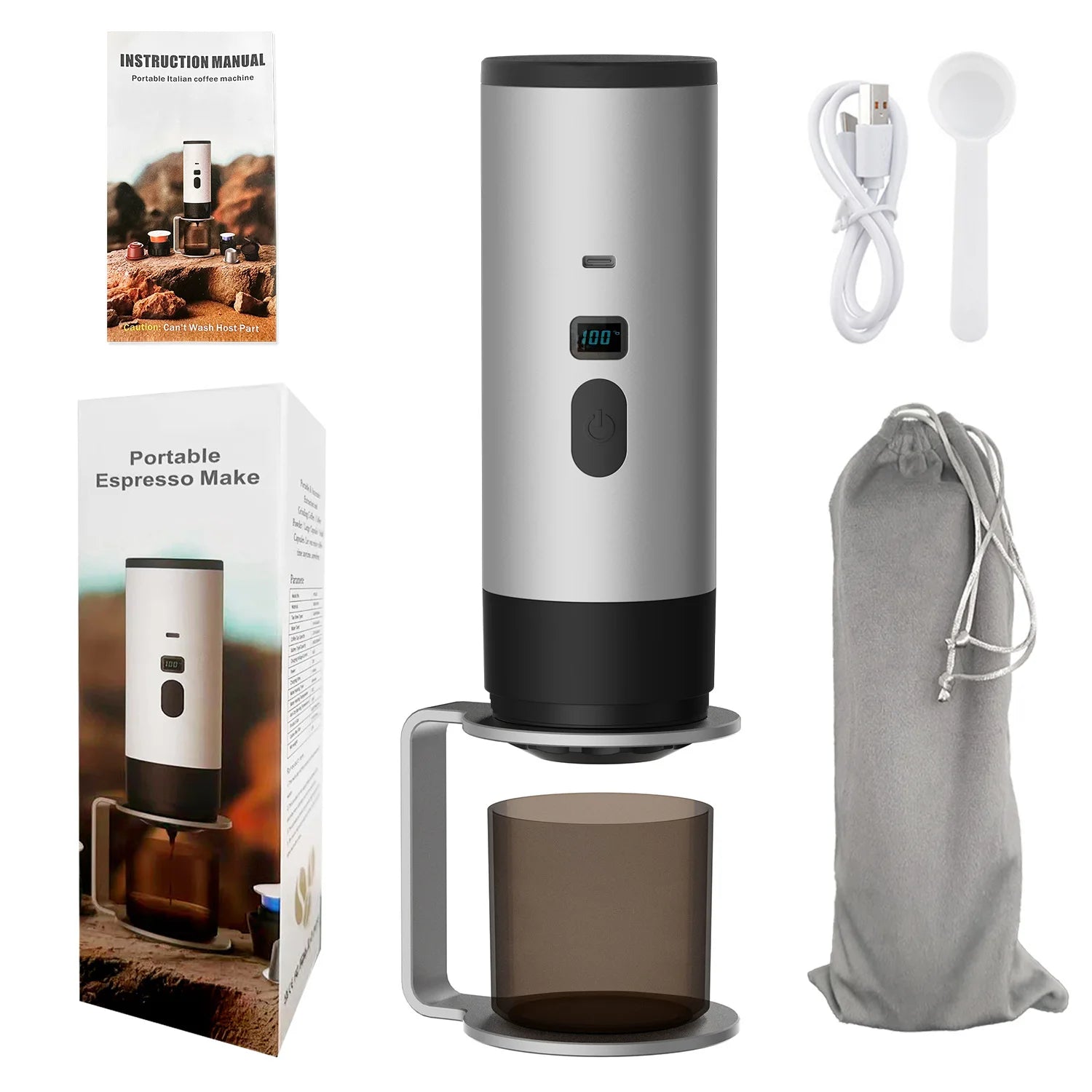 BrewGo™ – 3-in-1 Kabellose Tragbare Espressomaschine, 7800 mAh