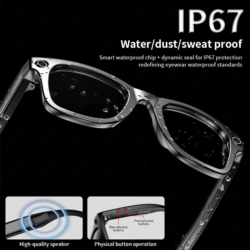 Intelligente Brille mit Kamera, Bluetooth, KI-Assistent & Musikfunktion