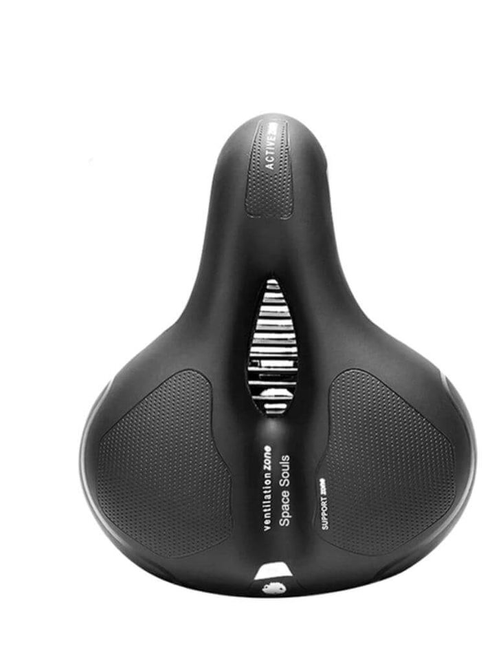 Bequemer Fahrradsattel mit LED-Rücklicht • Extra breite, stoßdämpfende Sattelkomfort